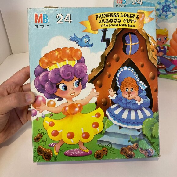Vintage Candy Land Puzzle Lot of 2 Milton Bradly 24 Piece 1990 Complete 12.5x15 - Picture 7 of 9
